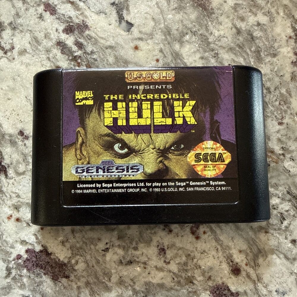 The Incredible Hulk Sega Genesis Cartridge Only Marvel Retro Game 1994 Tested
